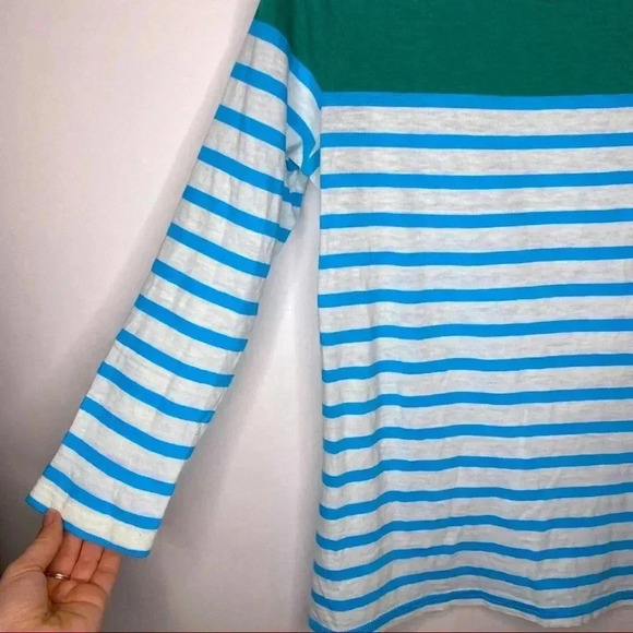 💃🏻EUC J Crew Colorblock & Striped 3/4 Sleeve Top - Picture 4 of 9